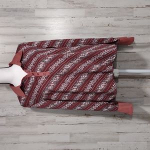 Modcloth Rusty Rose Long Sleeve Floral Blouse